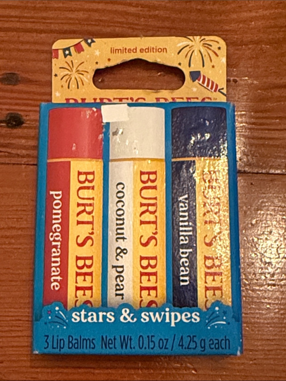 BURTS BEES Lip Balm Set of 3 Stars & Swipes